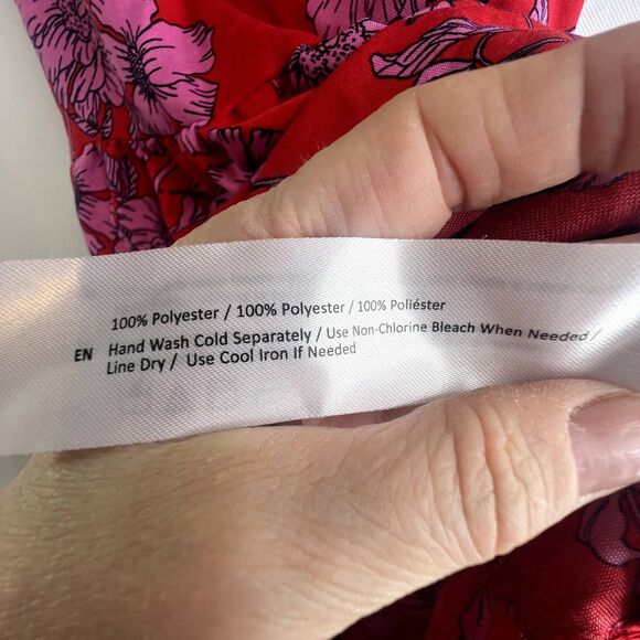 Band of the Free Mini Dress Size XS Red Floral Print Flutter Sleeve Gypsy Boho - Picture 9 of 10